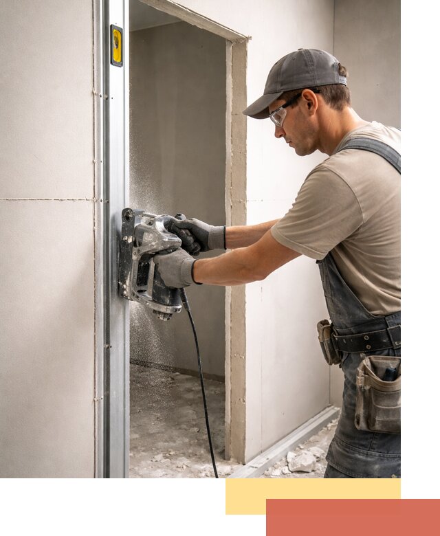 Устройство дверного проема в перегородке в Рославле