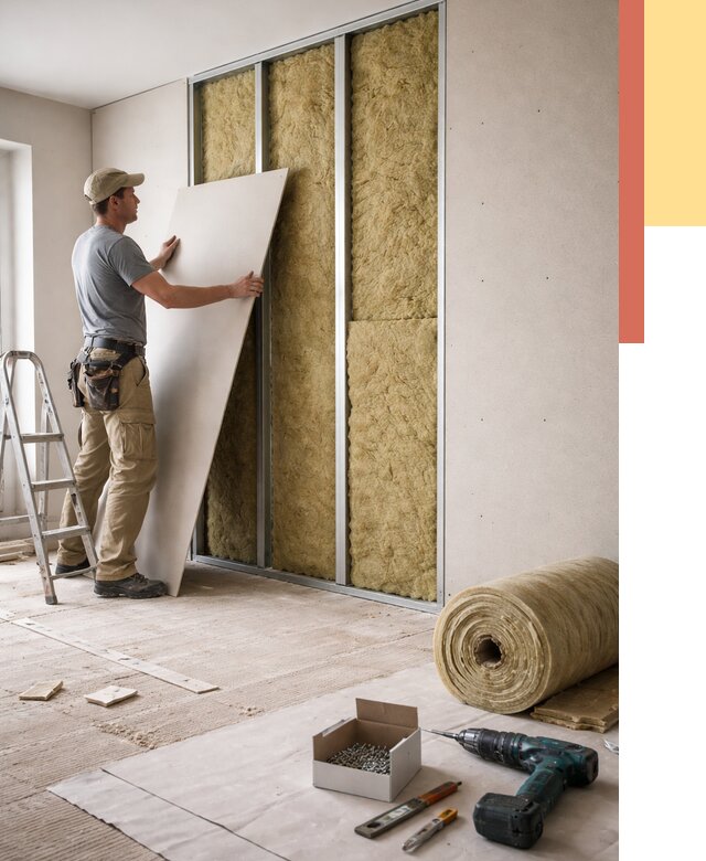 Перегородка из гипсокартона с шумоизоляцией в Рославле от 3206 руб. | ОТДЕЛОЧНИК-Рлв