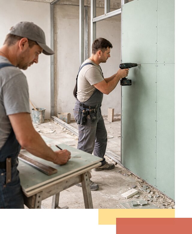 Перегородки из влагостойкого гипсокартона под ключ в Рославле