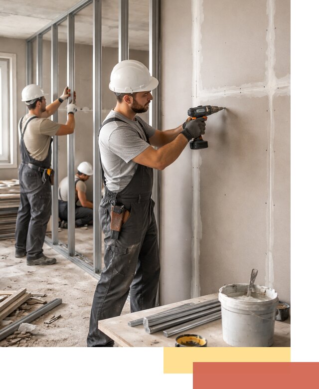 Перегородки из огнестойкого гипсокартона в Рославле под ключ