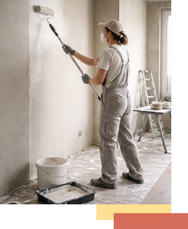 Покраска перегородок из гипсокартона в Рославле качественно и недорого