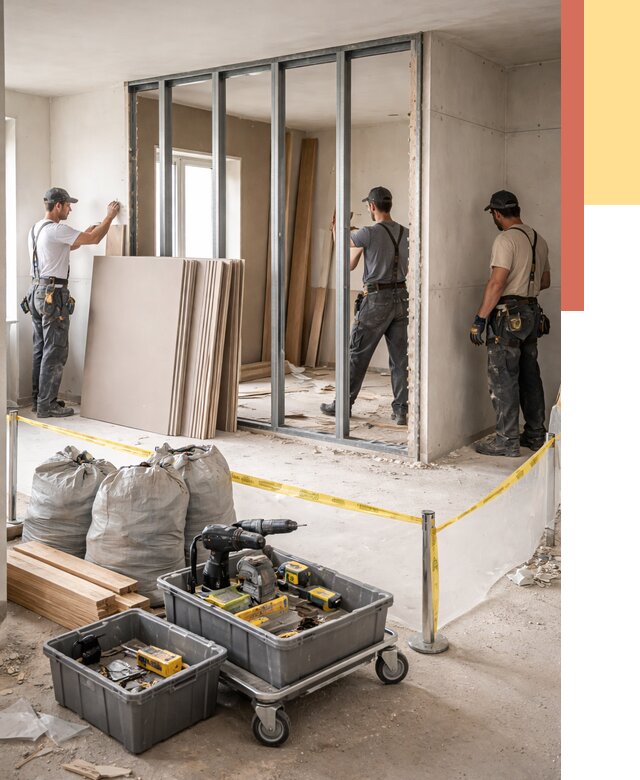 Перенос гипсокартонной перегородки в Рославле под ключ от 4624 руб. | Демонтаж и монтаж – ОТДЕЛОЧНИК-Рлв