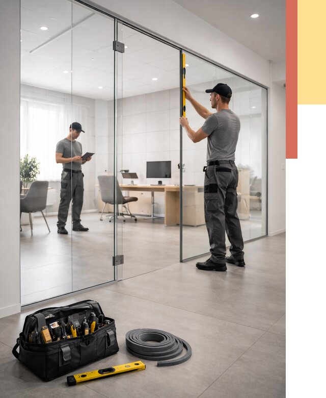 Цельностеклянные перегородки под ключ в Рославле от 9762 руб. — монтаж и цены | ОТДЕЛОЧНИК-Рлв