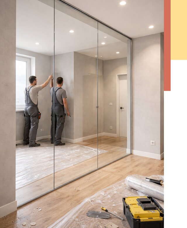 Безрамные стеклянные перегородки в Рославле — монтаж от 9762 руб. | ОТДЕЛОЧНИК-Рлв