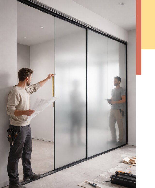 Матовые стеклянные перегородки в Рославле от 8735 руб. — монтаж и установка | ОТДЕЛОЧНИК-Рлв