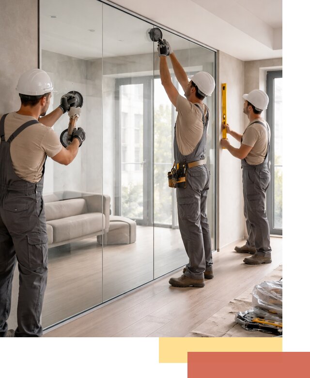 Перегородки из закаленного стекла в Рославле для офисов и квартир