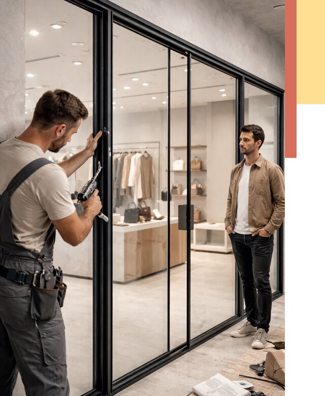 Стеклянные перегородки для магазинов в Рославле от 8426 руб. под ключ | ОТДЕЛОЧНИК-Рлв