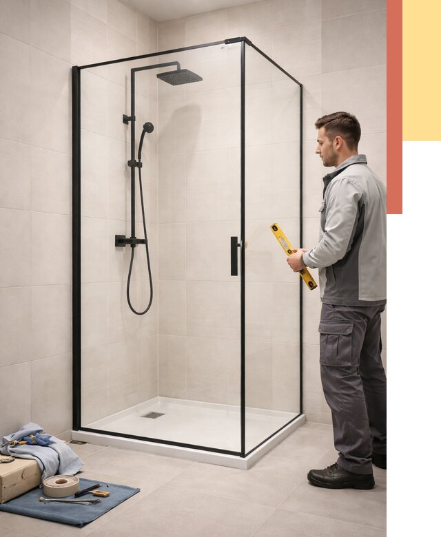 Стеклянные перегородки для душа в Рославле от 12845 руб. | Монтаж под ключ — ОТДЕЛОЧНИК-Рлв