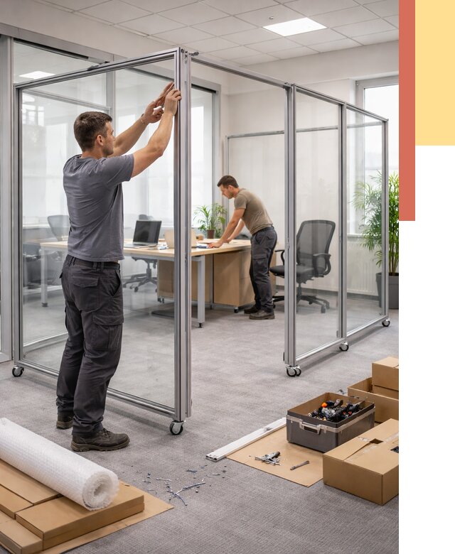 Мобильные офисные перегородки в Рославле от 12845 руб. — установка под ключ | ОТДЕЛОЧНИК-Рлв