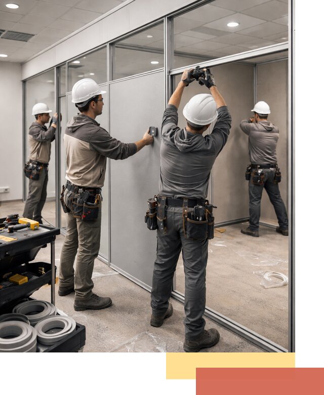 Мобильные офисные перегородки под ключ в Рославле