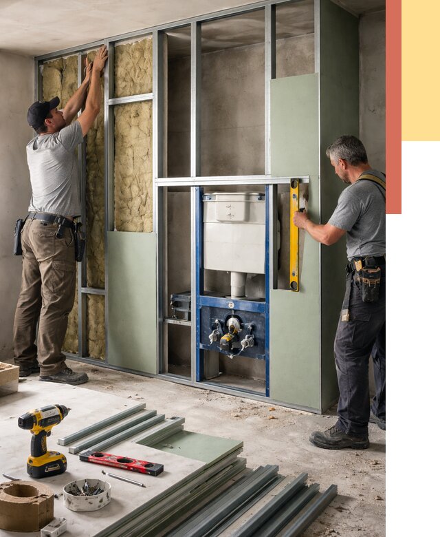 Установка сантехнических перегородок в Рославле от 8735 руб. | ОТДЕЛОЧНИК-Рлв