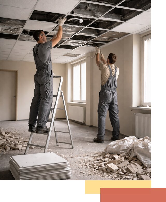 Демонтаж потолков Армстронг профессионально в Рославле