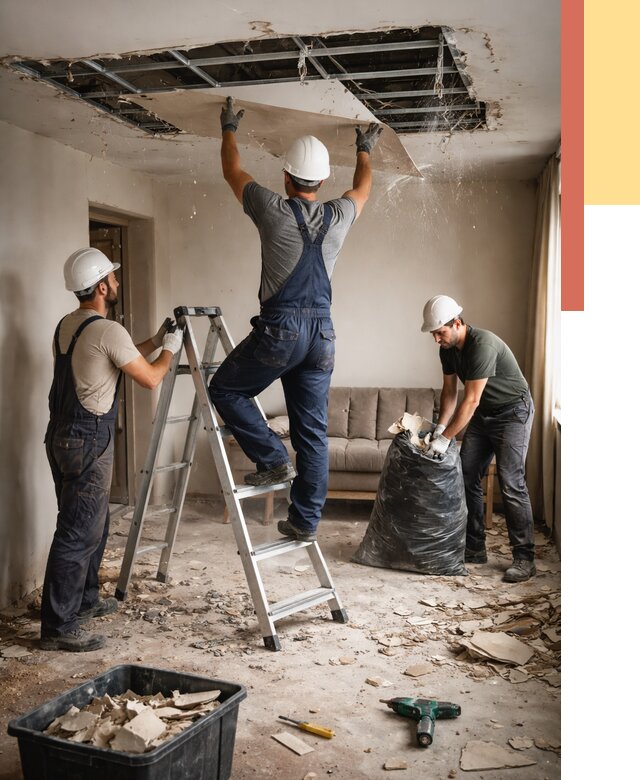 Демонтаж гипсокартонного потолка в Рославле от 432 руб. за м2 — ОТДЕЛОЧНИК-Рлв