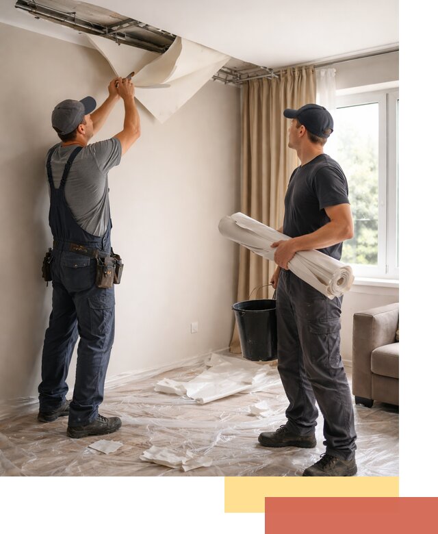 Демонтаж натяжного потолка в Рославле быстро и аккуратно