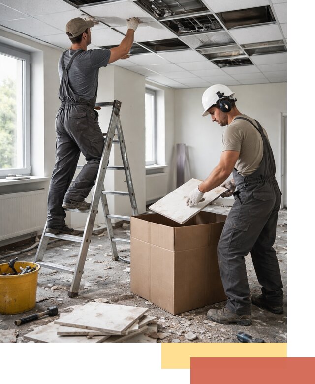 Демонтаж потолочной плитки в Рославле быстро и аккуратно