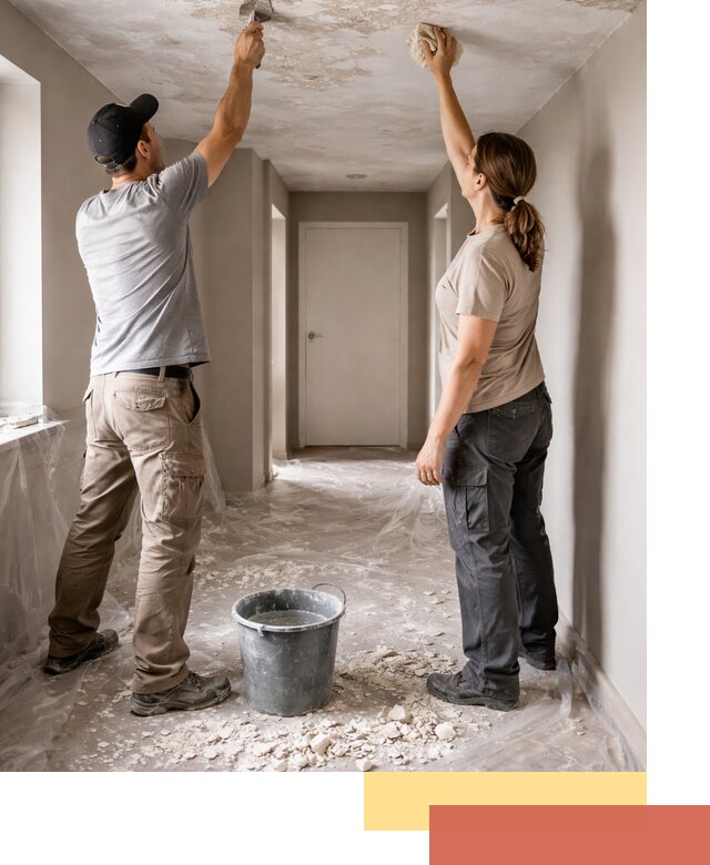 Удаление побелки с потолка в Рославле — быстро и аккуратно