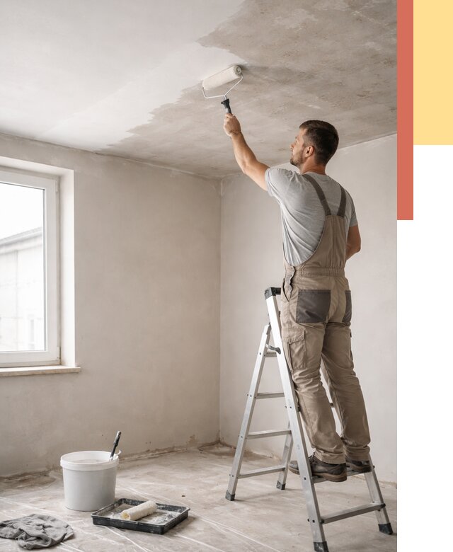 Грунтовка потолка в Рославле от 2569 руб. — быстро и недорого | ОТДЕЛОЧНИК-Рлв