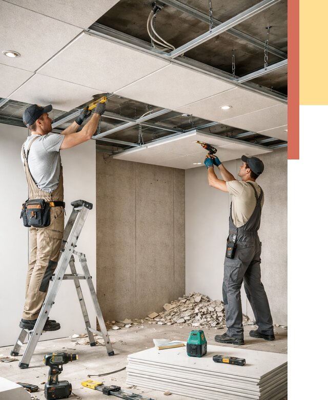 Монтаж акустического потолка в Рославле от 6679 руб/м2 — быстро и недорого | ОТДЕЛОЧНИК-Рлв