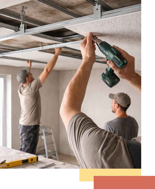 Монтаж акустического потолка в Рославле под ключ