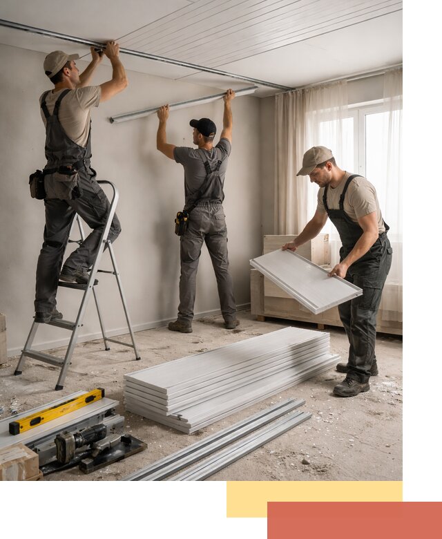 Монтаж потолка из ПВХ панелей в Рославле оперативно и качественно