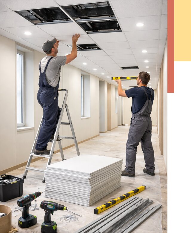 Ремонт потолка Армстронг в Рославле от 4624 руб. — быстро и недорого | ОТДЕЛОЧНИК-Рлв