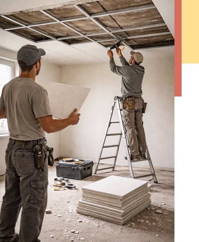 Замена плит подвесного потолка в Рославле от 1798 руб. быстро и недорого | ОТДЕЛОЧНИК-Рлв