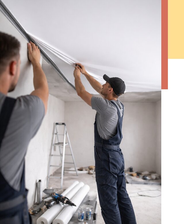 Монтаж матового натяжного потолка в Рославле от 4624 руб./м² — быстро и недорого | ОТДЕЛОЧНИК-Рлв