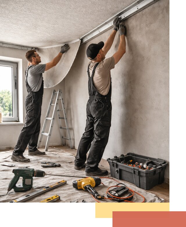 Монтаж фактурного натяжного потолка в Рославле качественно и быстро