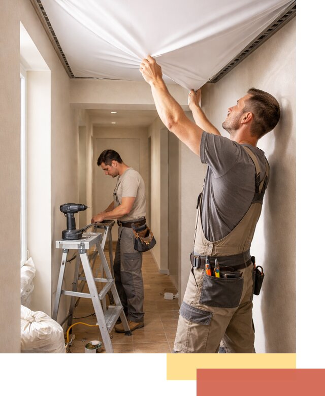 Монтаж натяжного потолка в прихожей в Рославле