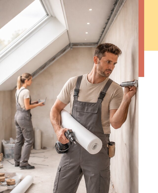 Монтаж натяжного потолка на мансарде в Рославле от 3597 руб. | ОТДЕЛОЧНИК-Рлв