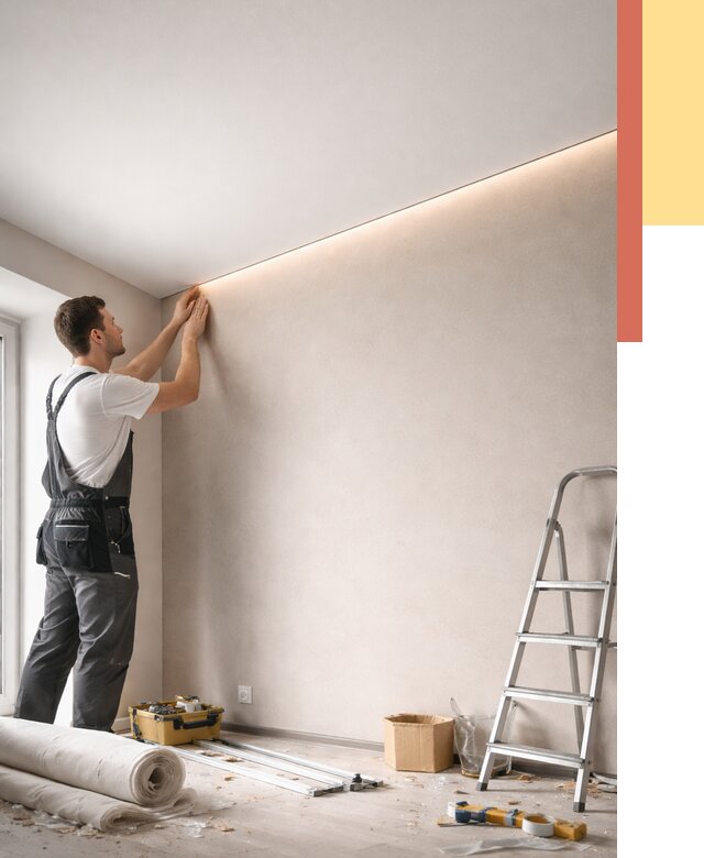 Теневые натяжные потолки в Рославле от 8426 руб. под ключ | ОТДЕЛОЧНИК-Рлв