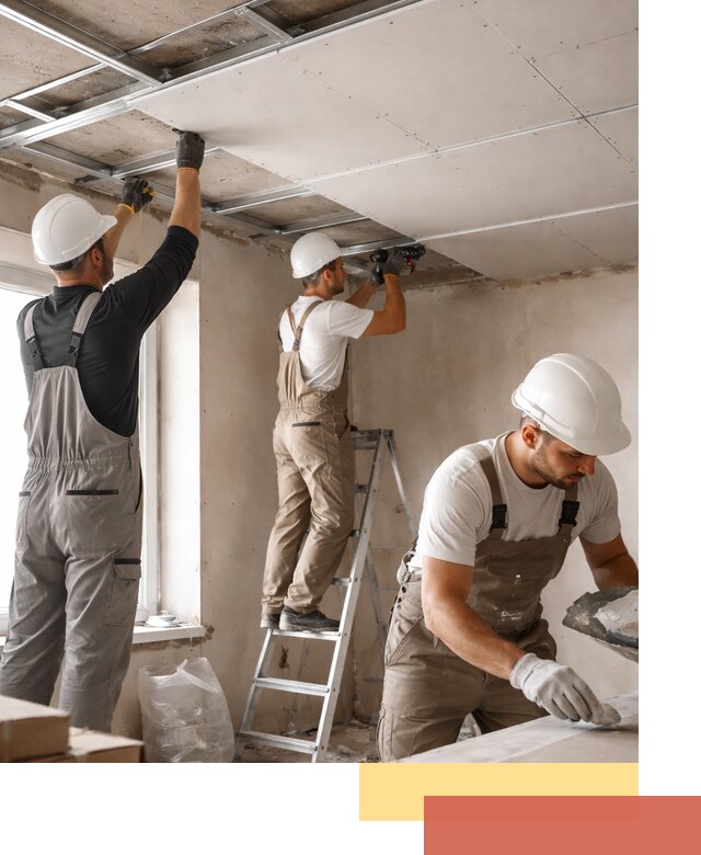 Одноуровневый потолок из гипсокартона в Рославле — монтаж и отделка