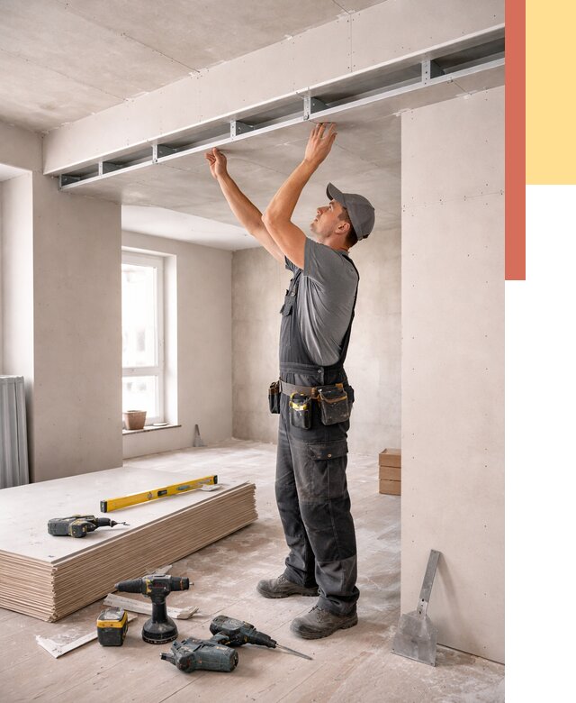 Потолок из гипсокартона с нишей в Рославле от 1285 руб. под ключ | ОТДЕЛОЧНИК-Рлв