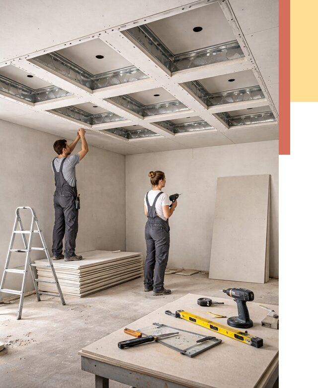 Кессонный потолок из гипсокартона в Рославле от 1901 руб. — монтаж и под ключ | ОТДЕЛОЧНИК-Рлв