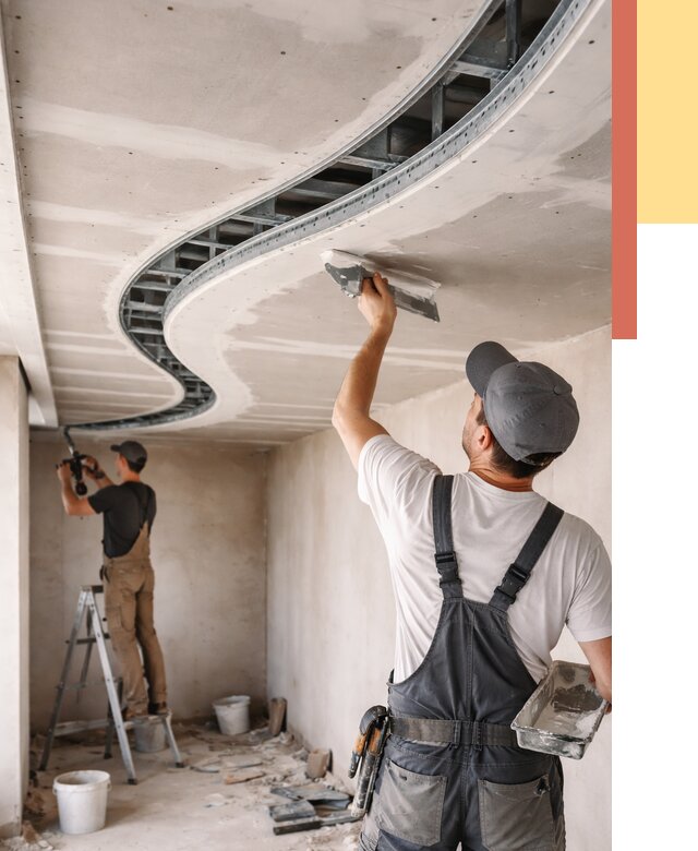 Криволинейный потолок из гипсокартона в Рославле от 2158 руб./м2 | ОТДЕЛОЧНИК-Рлв