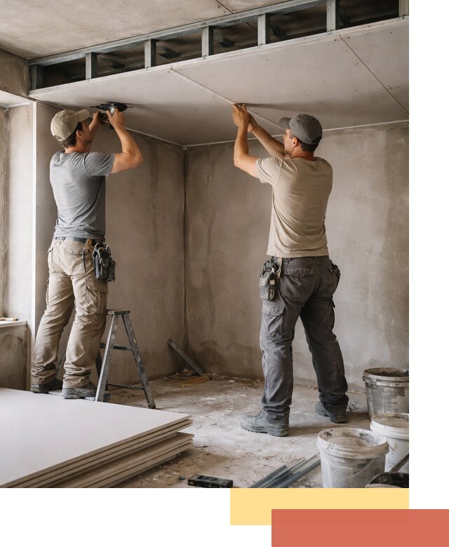 Короб из гипсокартона на потолке под ключ в Рославле