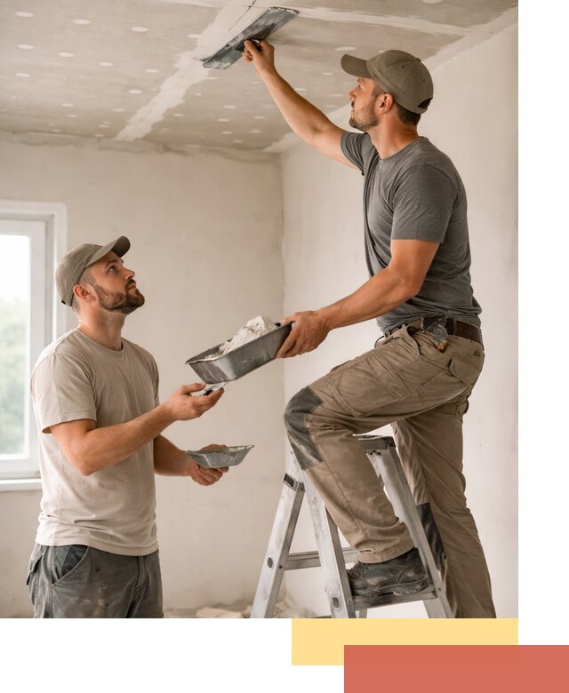 Шпаклевка потолка из гипсокартона в Рославле качественно и быстро