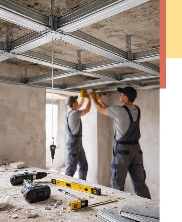 Монтаж каркаса потолка из профиля в Рославле от 4624 руб. — услуги ОТДЕЛОЧНИК-Рлв