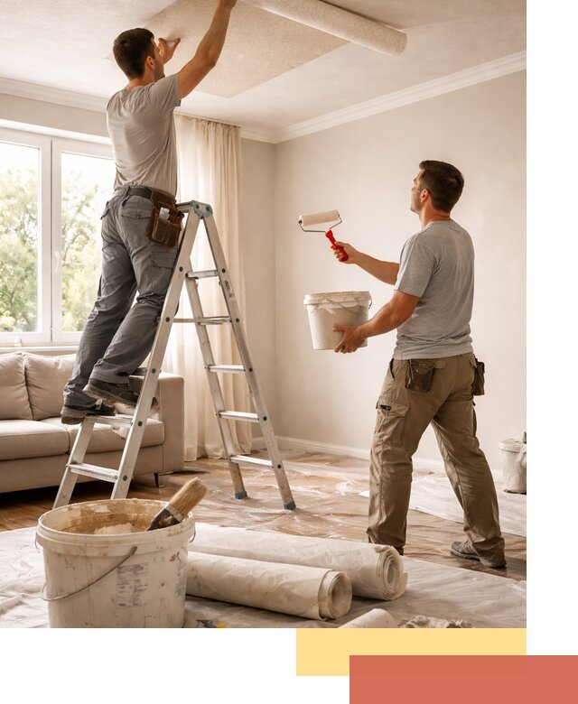 Поклейка обоев на потолок в Рославле — качественно и быстро