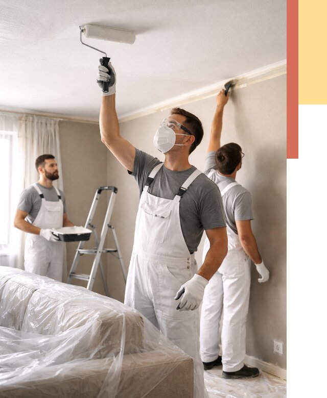 Покраска потолка водоэмельсионной краской в Рославле от 2261 руб/м² — услуги под ключ | ОТДЕЛОЧНИК-Рлв