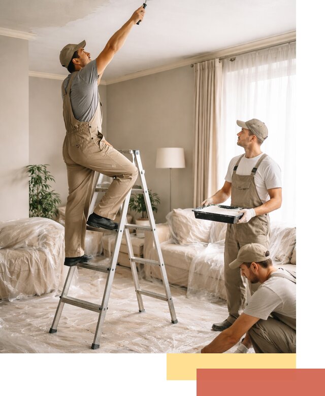 Покраска потолков акриловой краской в Рославле качественно и быстро