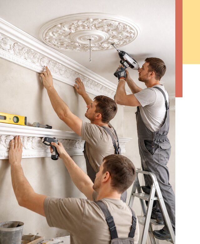 Монтаж лепнины на потолок в Рославле от 3288 руб. быстро и недорого | ОТДЕЛОЧНИК-Рлв