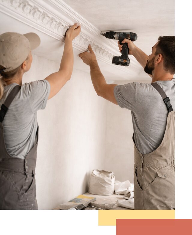 Профессиональный монтаж лепнины на потолок в Рославле