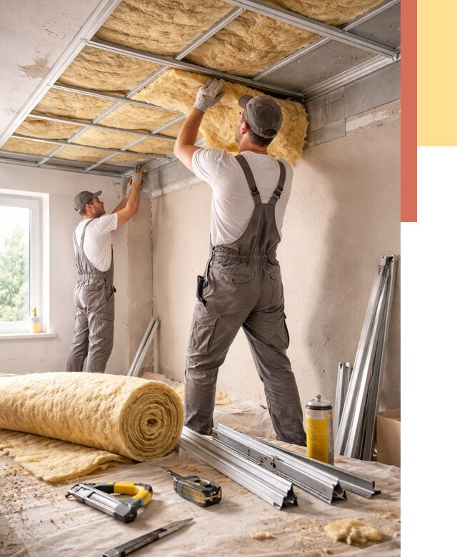 Утепление потолка в Рославле от 7399 руб/м2 — недорого, быстро, под ключ | ОТДЕЛОЧНИК-Рлв