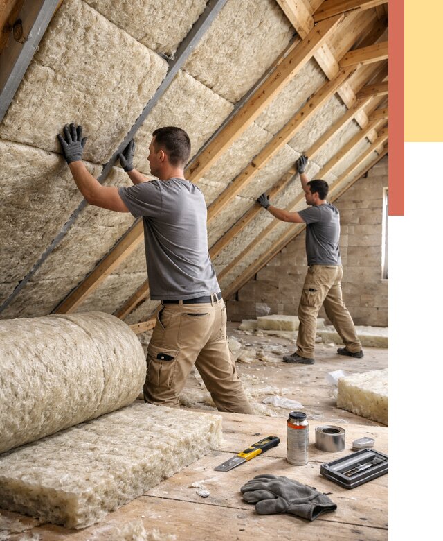 Утепление потолка минватой в Рославле от 1490 руб. — быстро и недорого | ОТДЕЛОЧНИК-Рлв