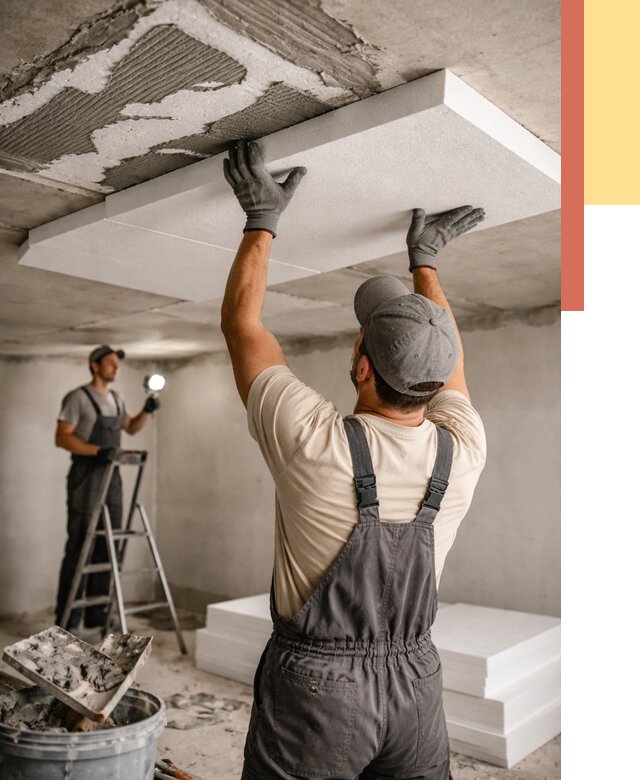 Утепление потолка пенопластом в Рославле от 4624 руб/м2 — недорого и быстро | ОТДЕЛОЧНИК-Рлв