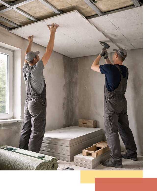 Шумоизоляция потолка панелями ЗИПС в Рославле